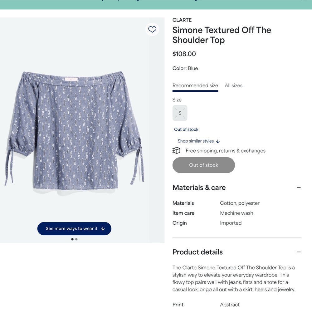 Simone Textured Off The Shoulder Top